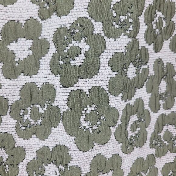 Etcetera Wool Silk Skirt Sz 0 Retro 60s Green Quilted Flower Kick Pleat Straight - Picture 4 of 8